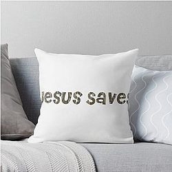 Jesus Saves Riley Green Throw Pillow
