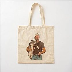 Riley Green Pup Cotton Tote Bag