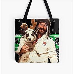 All I Want for Christmas Lily Green Puppy Christmas Tote Bag