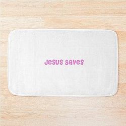 Jesus Saves Riley Green Bath Mat
