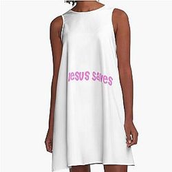 Jesus Saves Riley Green A-Line Dress,