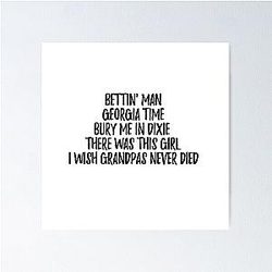 Riley Green Song Lyrics Poster