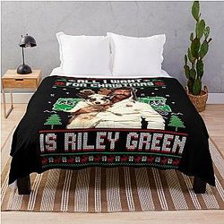 All I Want for Christmas is a Riley Green Puppy Christmas Throw Blanket
