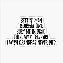 Riley Green Song Lyrics Sticker