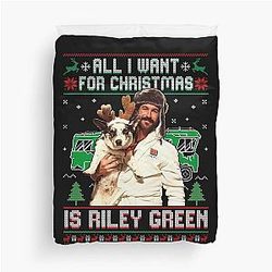 All I Want for Christmas Is Riley Green Puppy Christmas Duvet Cover