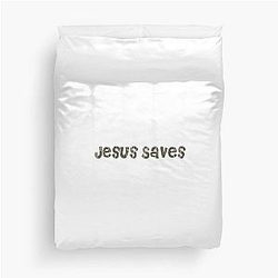 Jesus Saves Riley Green Duvet Cover