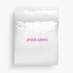 Jesus Riley Green Duvet Cover