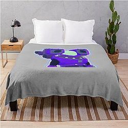 On a Strange Planet Risk of Rain 2 Fan Art and Merch Retro Throw Blanket