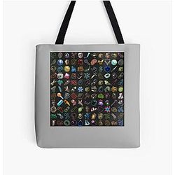 On a strange planet risk of rain 2 item retro all over print tote bag
