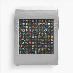 On a Strange Planet Risk of Rain 2 Item Retro Duvet Cover