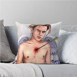 Falling Angel River Phoenix Throw Pillow