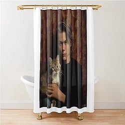 River Phoenix with his cat Shower Curtain
