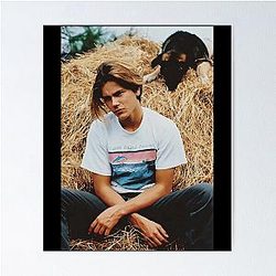River Phoenix with Dog Poster