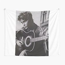 River Phoenix Playing Guitar With Melancholic Air Tapestry