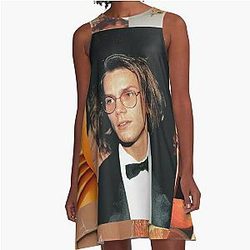 River Phoenix-inspired Aesthetic White A-Line Dress