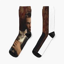 River Phoenix with his pet cat Sock