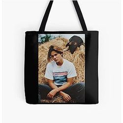 River Phoenix with Dog All Over Print Tote Bag