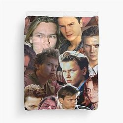 River Phoenix Photo Collage Duvet Cover