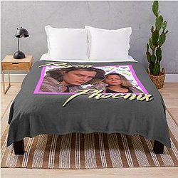 80s River Phoenix Throw Blanket
