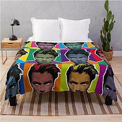 Mosaico de River Phoenix Estilo Pop Art Throw Blanket
