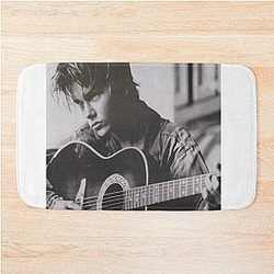River Phoenix Playing the Guitar with Melancholic Air Bath Mat