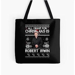 Ugly Christmas Robert Irwin Funny Wildlife Holiday Sweater Australian Conservationist All Over Print Tote Bag