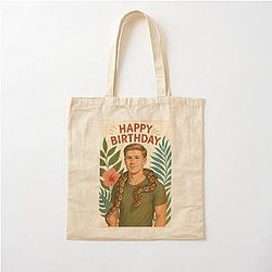 Robert Irwin with Snake Birthday Cotton Tote Bag