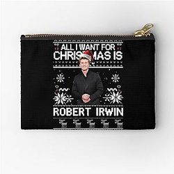 Ugly Christmas Robert Irwin Funny Wildlife Holiday Sweater Australian Conservationist Zipper Pouch