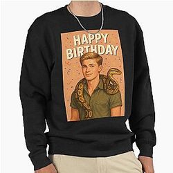 Robert Irwin Happy Birthday with Snake and Confetti Pullover Sweatshirt