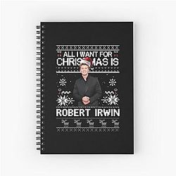 Ugly Christmas Holiday Robert Irwin Funny Wildlife Sweater Australian Conservationist Spiral Notebook