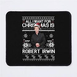 Ugly Christmas Robert Irwin Funny Wildlife Holiday Sweater Australian Conservationist Mouse Pad