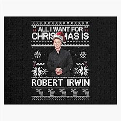 Ugly Christmas Holiday Sweater Robert Irwin Funny Wildlife Jigsaw Puzzle Australian Conservationist.