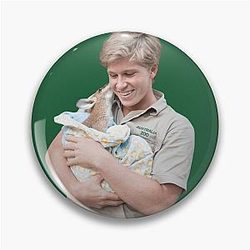 Robert Irwin with a baby kangaroo pin