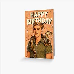 Robert Irwin Happy Birthday Celebration with Snake and Greeting Card