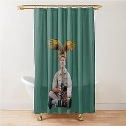 Robert Irwin with a Parrot Shower Curtain