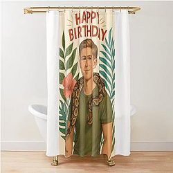 Robert Irwin with Snake Birthday Shower Curtain