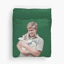 Robert Irwin with a Baby Kangaroo Duvet Cover