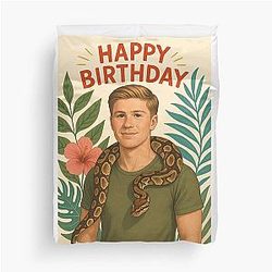 Robert Irwin with Snake Birthday Duvet Cover