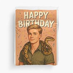 Robert Irwin Happy Birthday Snake and Duvet Cover