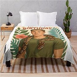 Robert Irwin with Snake Birthday Greeting Throw Blanket