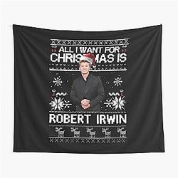 Ugly Christmas Robert Irwin Funny Wildlife Holiday Sweater Australian Conservationist Tapestry