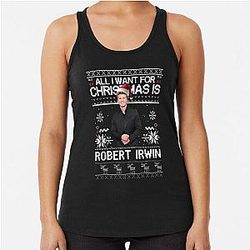 Ugly Christmas Funny Holiday Sweater Australian Conservationist Racerback Tank Top