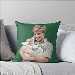 Robert Irwin with a Baby Kangaroo Throw Pillow