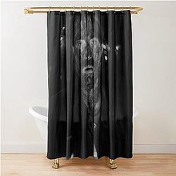 Robert Pattinson painted with blood shower curtain