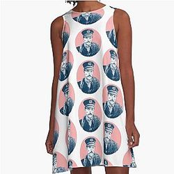 A24 Winslow The Lighthouse Robert Pattinson illustration portrait Robert Eggers A Line Dress