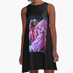 Robert Pattinson Pink A-Line Dress