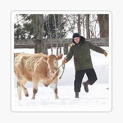 Robert Pattinson with a Cow sticker
