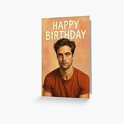 Robert Pattinson Birthday Celebration British Cinema Icon Greeting Card