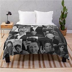 Rob Lowe Actor Black Aesthetic Collage Throw Blanket