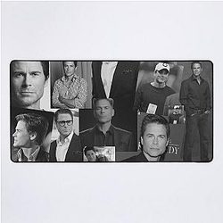 Rob Lowe Actor White Aesthetic Collage Desk Mat